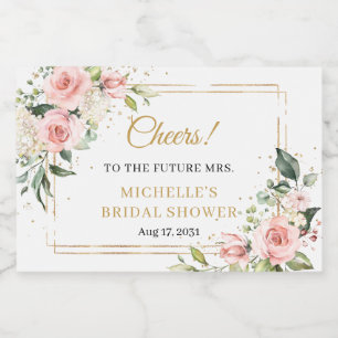 Eleganter, rosafarbener, rosa Rosen, goldfarbener 