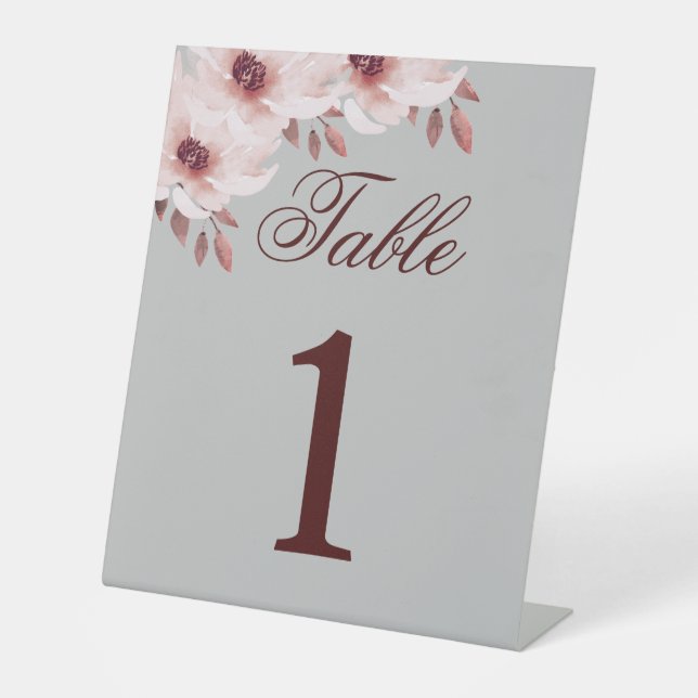 Eleganter rosafarbener rosafarbener Rostbrust Blum Sockelschild (Vorderseite)