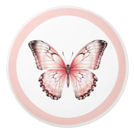 Eleganter rosafarbener Schmetterling, Hübscher Mäd Keramikknauf