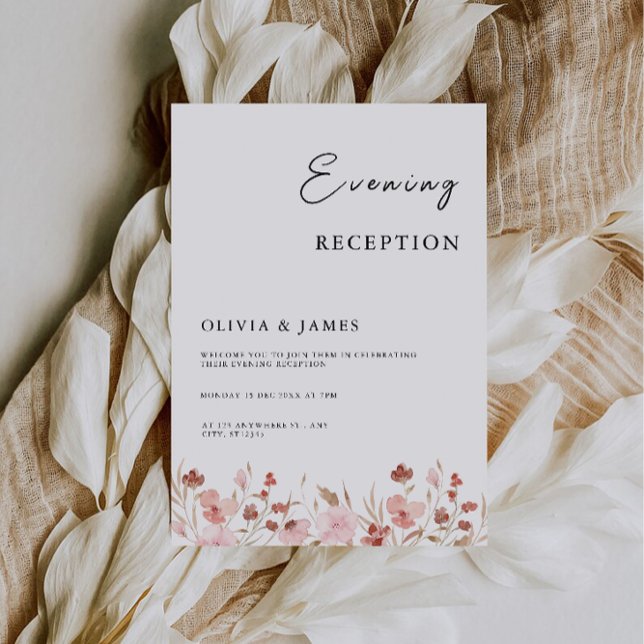 Eleganter Rose Abend Empfang Einladung (Elegant Rose Evening Reception Invitation)