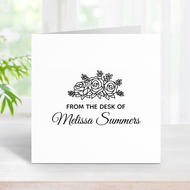 Eleganter Rose Blume Individuelle Name vom Schreib Gummistempel (Von Creator hochgeladen)