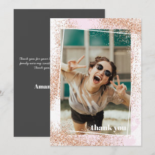 Eleganter Rose Gold Abschluss Dankeschön Karte
