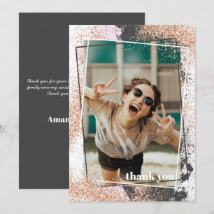 Eleganter Rose Gold Abschluss Dankeschön Karte
