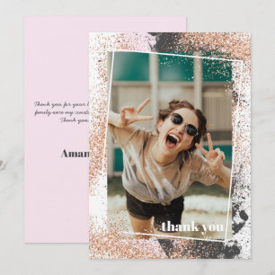 Eleganter Rose Gold Abschluss Dankeschön Karte