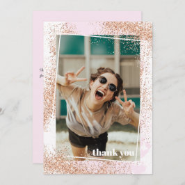 Eleganter Rose Gold Abschluss Dankeschön Karte