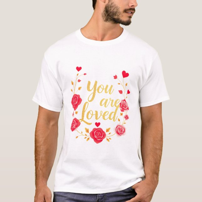Eleganter Rose & Gold Design Herren-T - Shirt (Vorderseite)