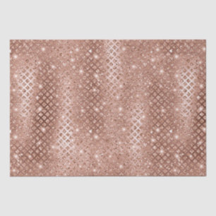 Eleganter Rose Gold Diamonds Metallischer Glitzer Seidenpapier