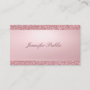 Eleganter Rose Gold Glitter Moderner Handschriftli Visitenkarte