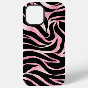 Eleganter Rose Gold Glitter Zebra Schwarz Tierdruc iPhone 12 Pro Max Hülle