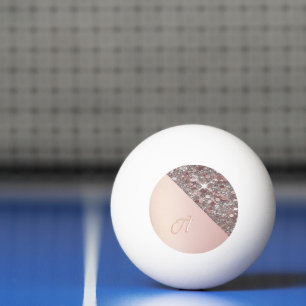 Eleganter Rose Gold Monogram Ping Pong Ball Tischtennisball