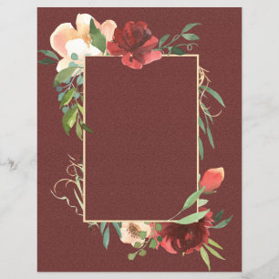 Eleganter Rose-Rahmen auf Burgundy Scrapbook Paper