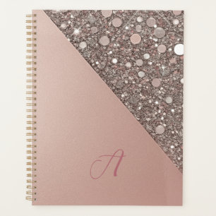 Eleganter Roségold-Monogramm-Planer Planer