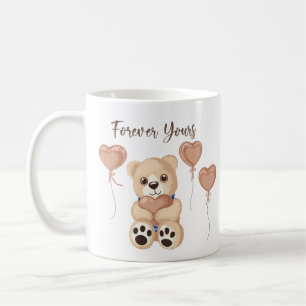 Eleganter Rosen-Gold-Teddybär-Hearts für Dich auf Kaffeetasse