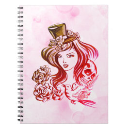 Eleganter Rosen-Rosa-Kaffee-handgemaltes Notizblock