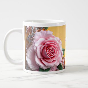 Eleganter Rosen- und Juwelenrahmen Jumbo-Tasse