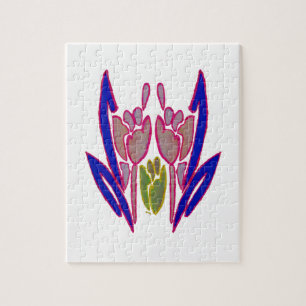 Eleganter Rosen-Wasserfarben-Kunst-Druck Puzzle