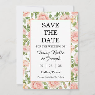 Eleganter Rosengarten in Rosa Save The Date