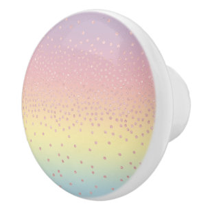 Eleganter RosengoldGlitter Confetti punktiert Keramikknauf