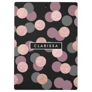 eleganter RosengoldGlitter-Pastellrosa Confetti Klemmbrett