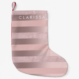 Eleganter RosengoldGlitter u. erröten rosa Kleiner Weihnachtsstrumpf