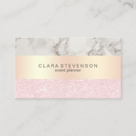 Eleganter RosengoldGlitter u. Marmorereignisplaner Visitenkarte