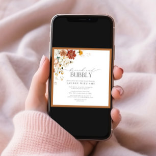 Eleganter Rost Orange Brunch & Bubbly Dusche Einla Einladung