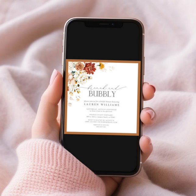 Eleganter Rost Orange Brunch & Bubbly Dusche Einla Einladung (Von Creator hochgeladen)