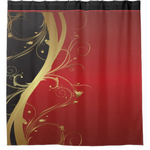 Eleganter Rost und schwarze Kurven mit Duschvorhang