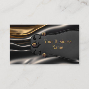 Eleganter rostiger Gold-Schwarz-Seiden-Metall-Look Visitenkarte