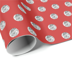 Eleganter Rot- und Diamantenmuster-Chic Geschenkpapier