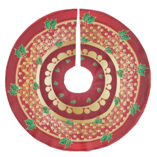 Eleganter Rot-und Polyester Weihnachtsbaumdecke