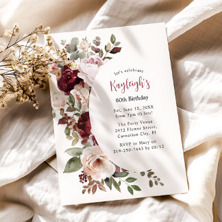 Eleganter Rot- und Rosa-Blütentag Feiertagskarte