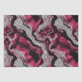 Eleganter Rot- und Silberner Glitzer Agate Birthda Seidenpapier