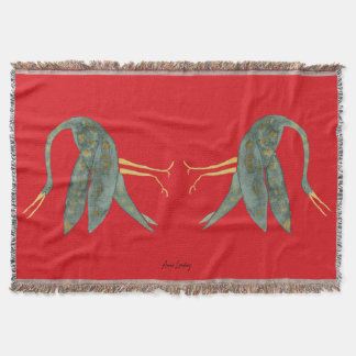 Eleganter Roter Aquarelltanzkran Decke