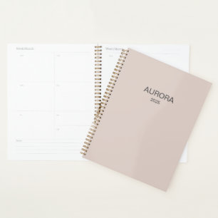 Eleganter, roter Beige Personalisierter Name - Planer