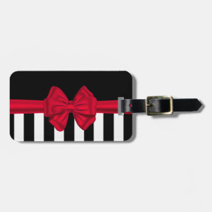 Eleganter, roter Bogen schwarze Streifen Gepäckanhänger