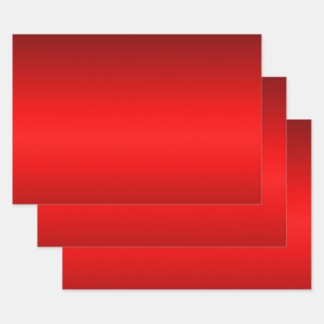 Eleganter roter Farbton bis Schwarz Geschenkpapier Set (Set)