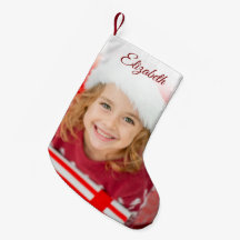 Eleganter roter Foto-Stocking mit individuellem Na