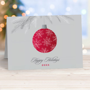 Eleganter roter Frohe Feiertage-Ornament Geschäft Feiertagskarte