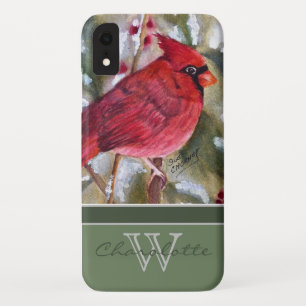 Eleganter roter grüner Monogramm-Name des Case-Mate iPhone Hülle