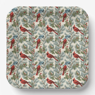 Eleganter Roter Kardinal Pappteller