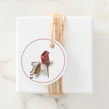 Eleganter Roter Kardinal Weihnachtsgeschenk-Tag