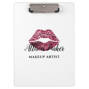 Eleganter roter Lippen Makeup-Artist Klemmbrett