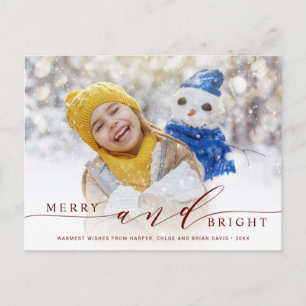 Eleganter Roter Merry und helles Foto Urlaub Postkarte