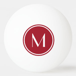 Eleganter roter Monogramm-Pong-Ball Tischtennisball