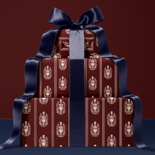 Eleganter roter Nussknacker  Geschenkpapier