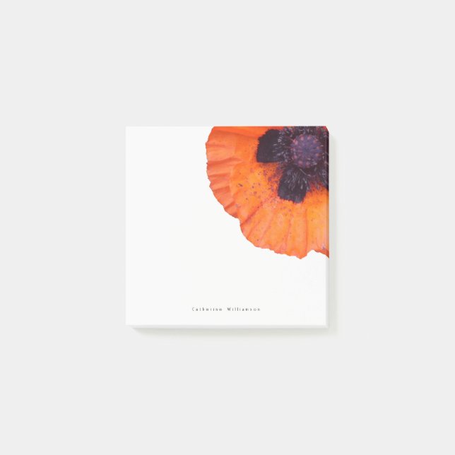 Eleganter Roter Oranger Mohn Personalized  Post-it Klebezettel (Vorderseite)