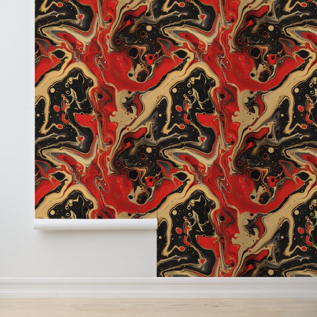 Eleganter, roter, schwarzer Marmor Tapete (Anwendung)