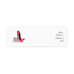 Eleganter roter Stilett-Schuh-und