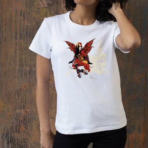 Eleganter roter viktorianischer Steampunk Fee Krak T-Shirt